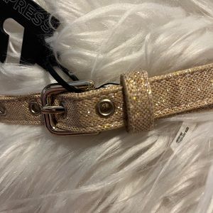 Express gold shimmer belt. NWT